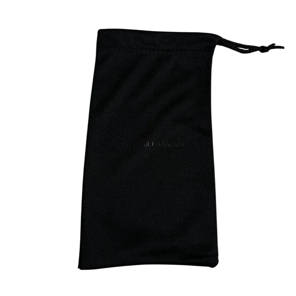 Giorgio Armani Black Microfiber Drawstring Pouch Eyewear Sunglasses Case Bag 7x4